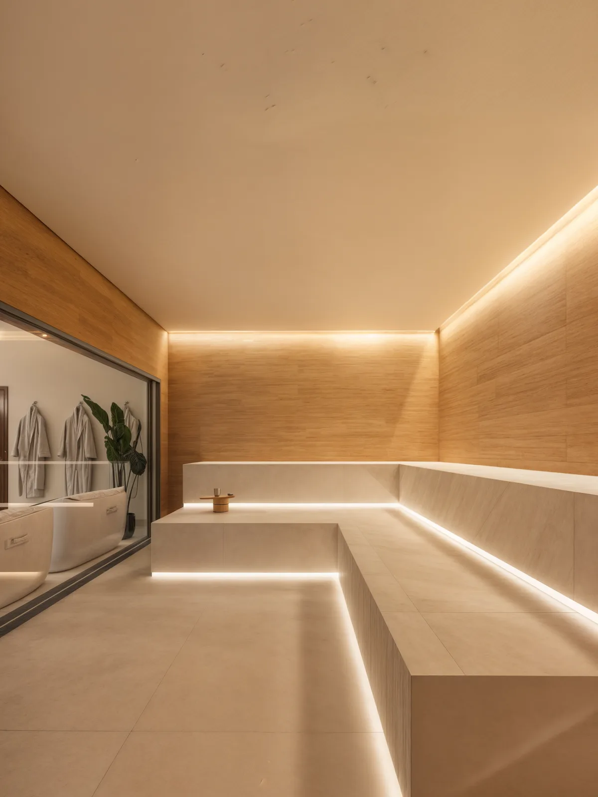 Sauna — Bem-estar · madeira clara